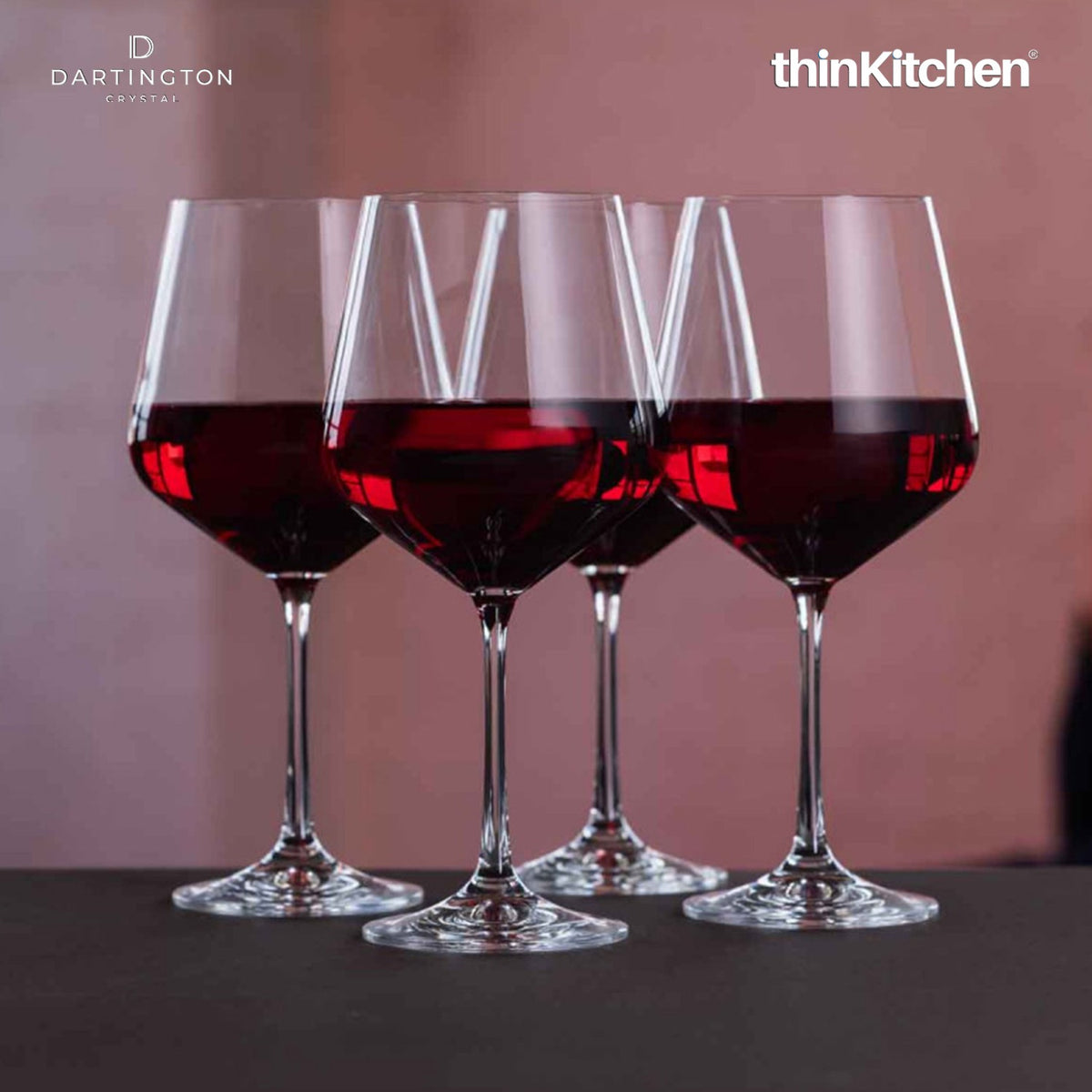 Dartington Premium Crystal Wine Glasses Set of 4 x 570ml, Lead-Free Crystal Goblets for Red Wine, White Wine