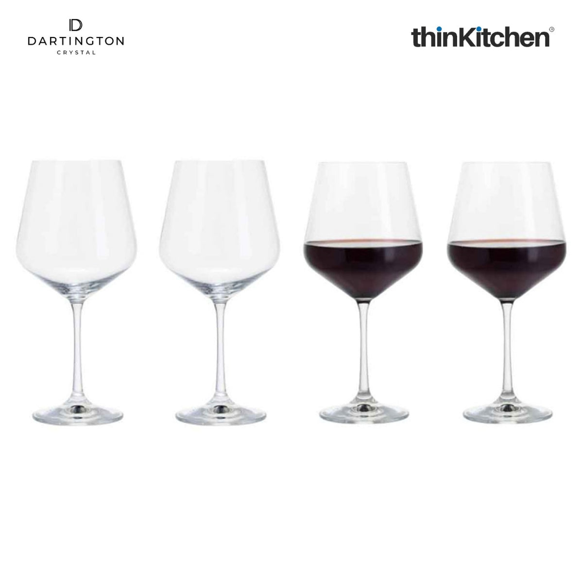 Dartington Premium Crystal Wine Glasses Set of 4 x 570ml, Lead-Free Crystal Goblets for Red Wine, White Wine - 3