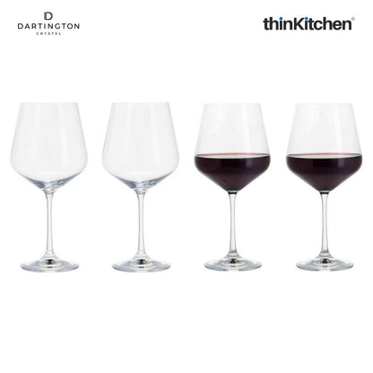 Dartington Premium Crystal Wine Glasses Set of 4 x 570ml, Lead-Free Crystal Goblets for Red Wine, White Wine