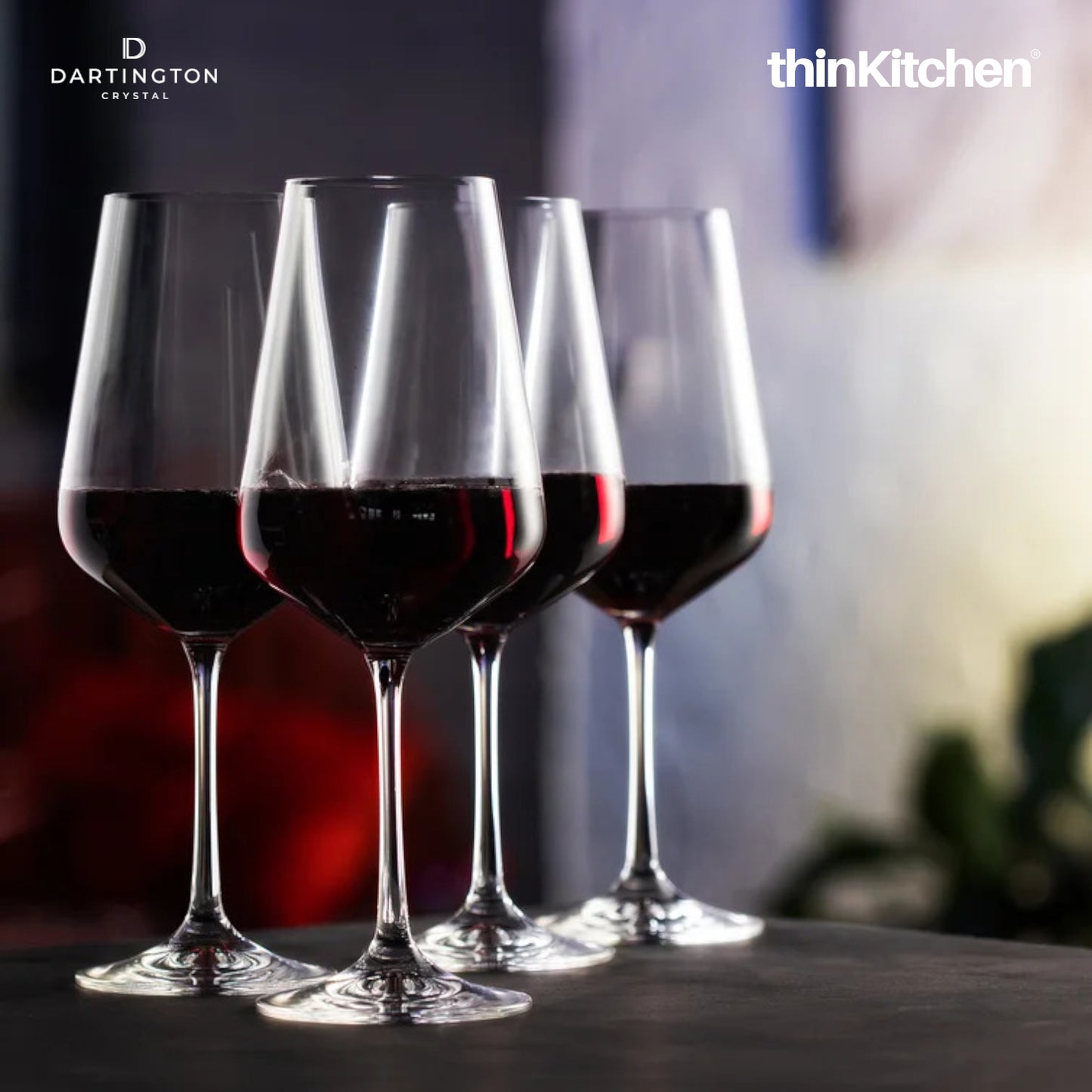 Dartington Crystal Cheers Red Wine Glass Set Of 4