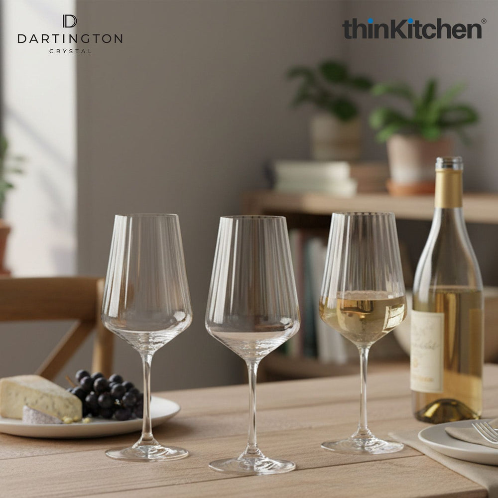 Dartington 350ml Premium Crystal White Wine Glasses Set of 4, Cheers Optic