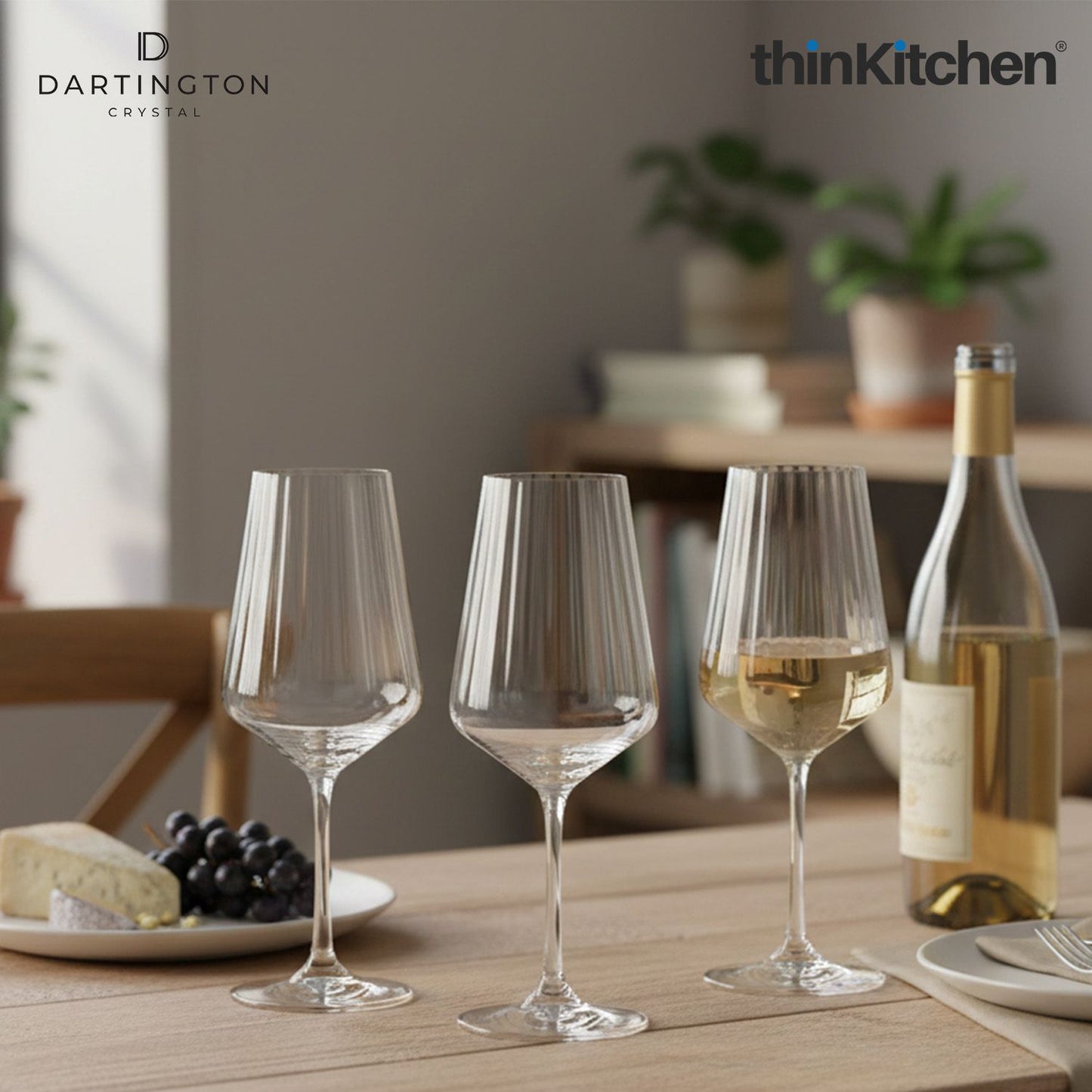 Premium Crystal White Wine Glass Set of 4, 350ml Each |Cheers Optic Goblets | Handcrafted in England