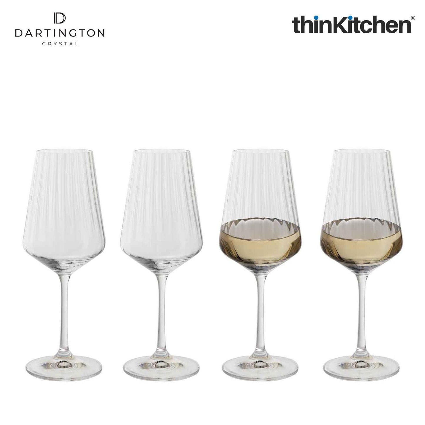 Premium Crystal White Wine Glass Set of 4, 350ml Each |Cheers Optic Goblets | Handcrafted in England