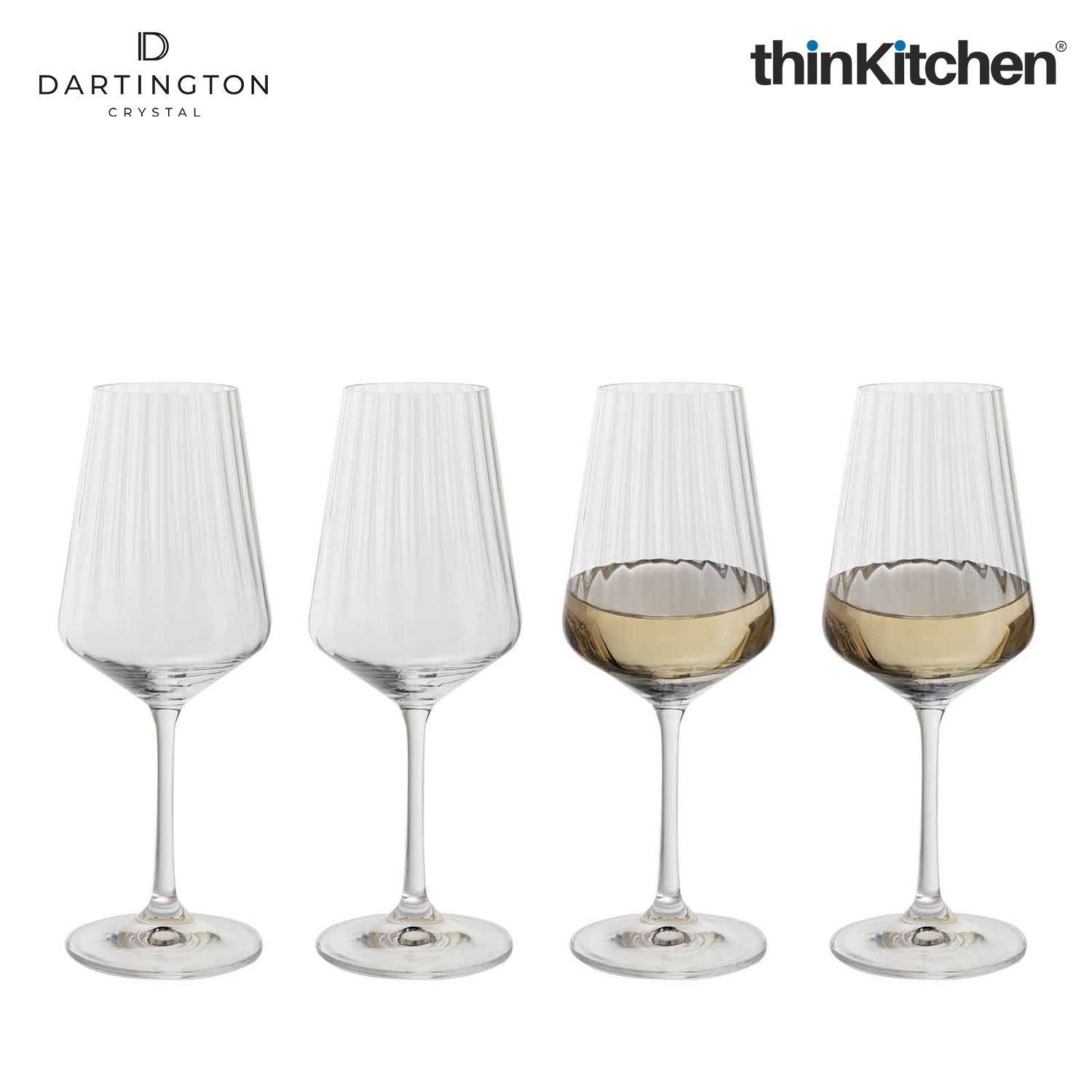 Premium Crystal White Wine Glass Set of 4, 350ml Each |Cheers Optic Goblets | Handcrafted in England - 4