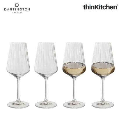 Premium Crystal White Wine Glass Set of 4, 350ml Each |Cheers Optic Goblets | Handcrafted in England