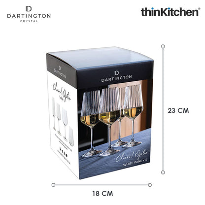 Premium Crystal White Wine Glass Set of 4, 350ml Each |Cheers Optic Goblets | Handcrafted in England
