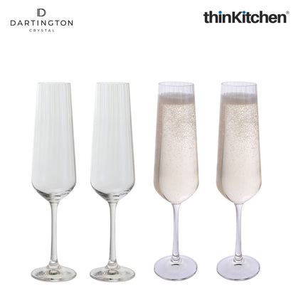 Premium Crystal Flute Glass Set of 4, 350ml Each| Cheers Optic Champagne Glasses Set | Handcrafted in England