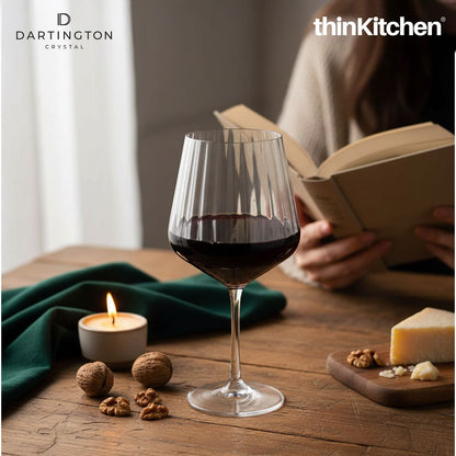 Dartington Crystal Red Wine Glass Set of 4, 570ml Each |Cheers Optic Goblets | Handcrafted in England