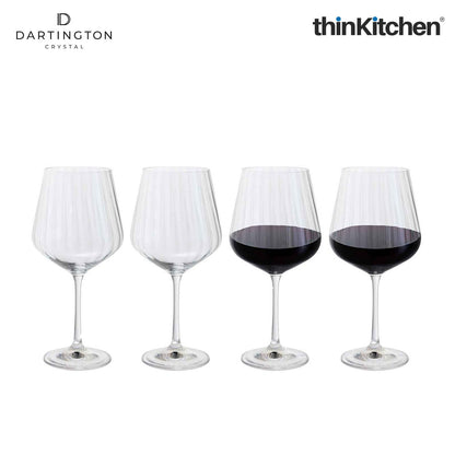 Dartington Crystal Red Wine Glass Set of 4, 570ml Each |Cheers Optic Goblets | Handcrafted in England
