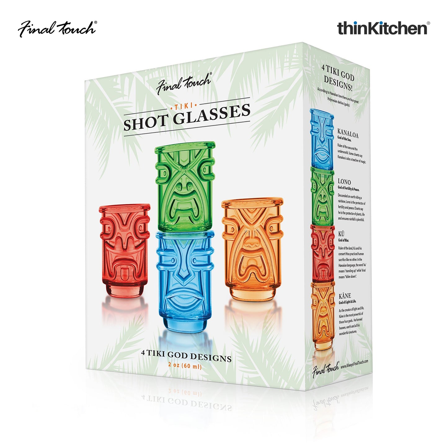 Final Touch Tiki Shot Glasses Coloured Set Of 4