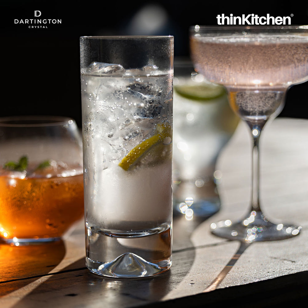 Dartington Crystal 2 x 370ml Premium Highball Glass Set, Long Drink Tumblers for Cocktails, Spirits & Water | Handcrafted in England