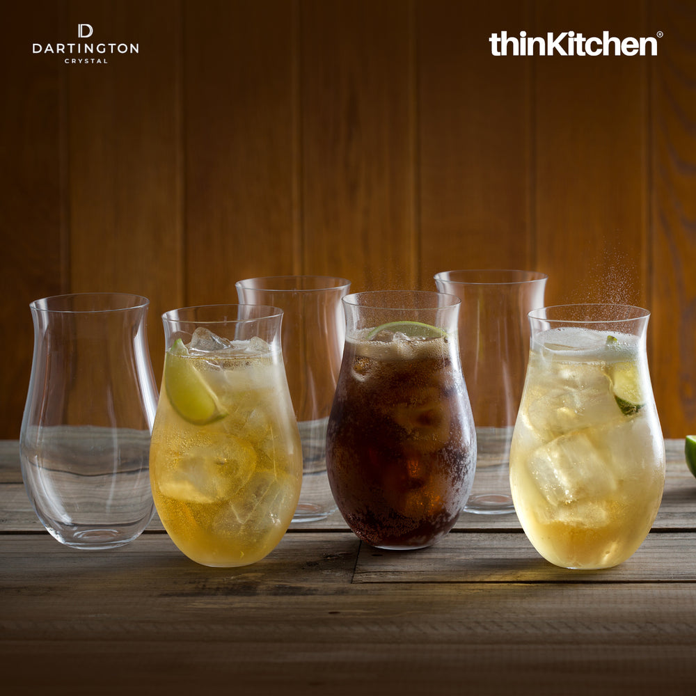 Dartington Crystal 6 x 380ml Premium Rum Glass Set for Bar, Home Use | Handcrafted in England