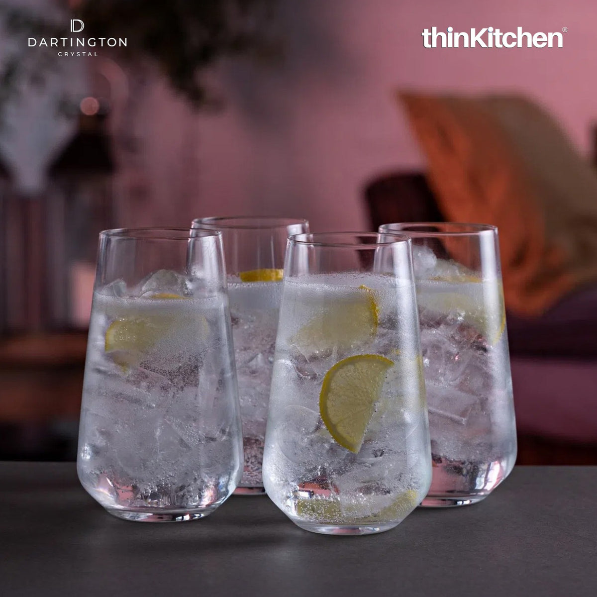 Dartington Premium Crystal Highball Glasses Set of 4 x 450ml, Lead-Free Drinking Glasses for Cocktails and Gin - 1