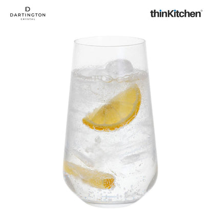 Dartington Premium Crystal Highball Glasses Set of 4 x 450ml, Lead-Free Drinking Glasses for Cocktails and Gin