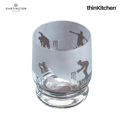 Dartington Premium Crystal Cricket Design Whisky Drinking Glass, Tumbler for Whisky, 350ml, Gift Box