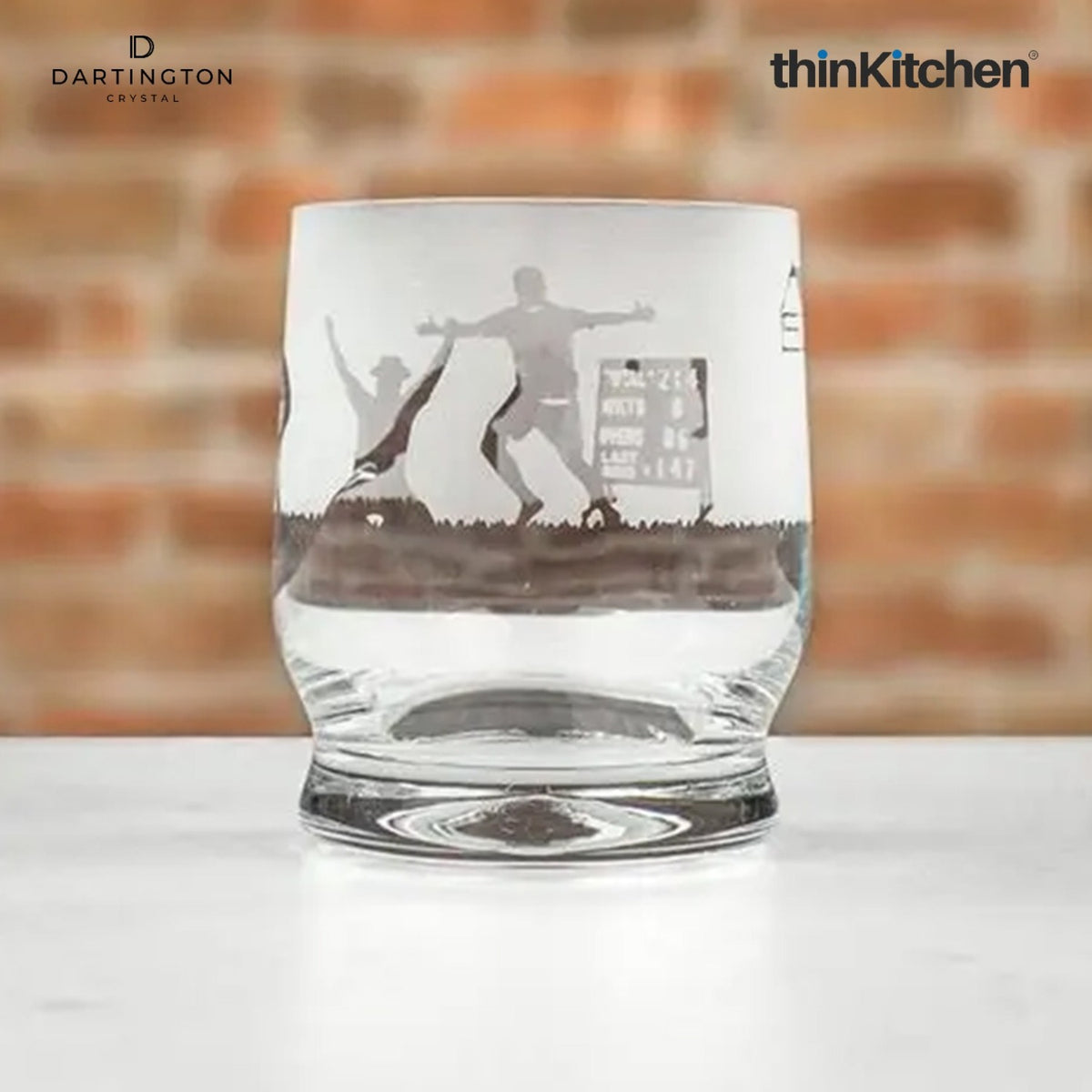 Dartington Premium Crystal Cricket Design Whisky Drinking Glass, Tumbler for Whisky, 350ml, Gift Box - 2