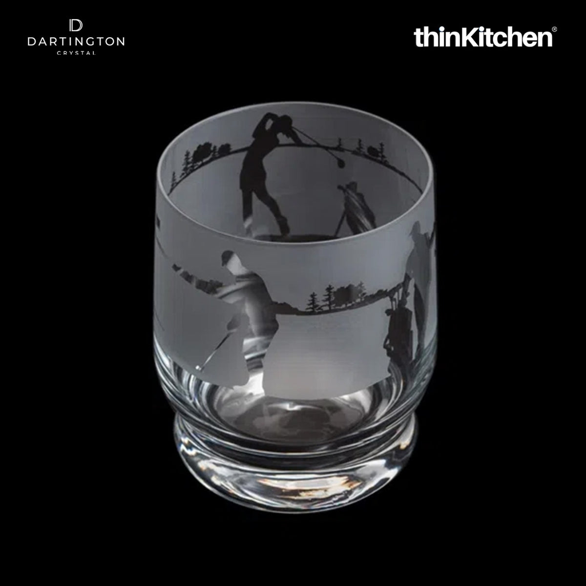 Dartington Premium Crystal Golf Design Drinking Whisky Glass, Experience Glass, Tumbler for Whisky, Scotch, 350ml