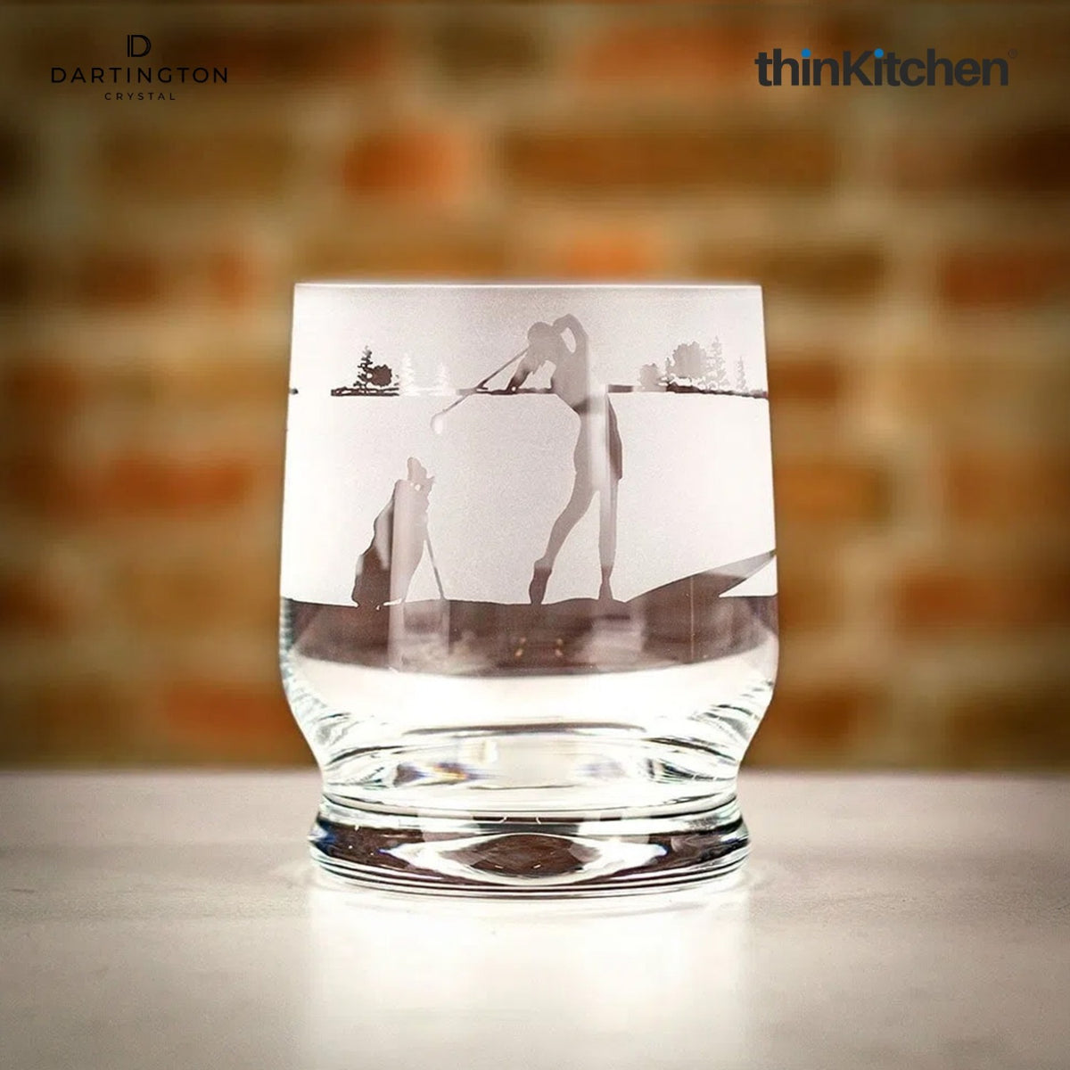 Dartington Premium Crystal Golf Design Drinking Whisky Glass, Experience Glass, Tumbler for Whisky, Scotch, 350ml