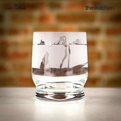 Dartington Premium Crystal Golf Design Drinking Whisky Glass, Experience Glass, Tumbler for Whisky, Scotch, 350ml