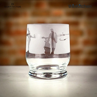 Dartington Premium Crystal Golf Design Drinking Whisky Glass, Experience Glass, Tumbler for Whisky, Scotch, 350ml