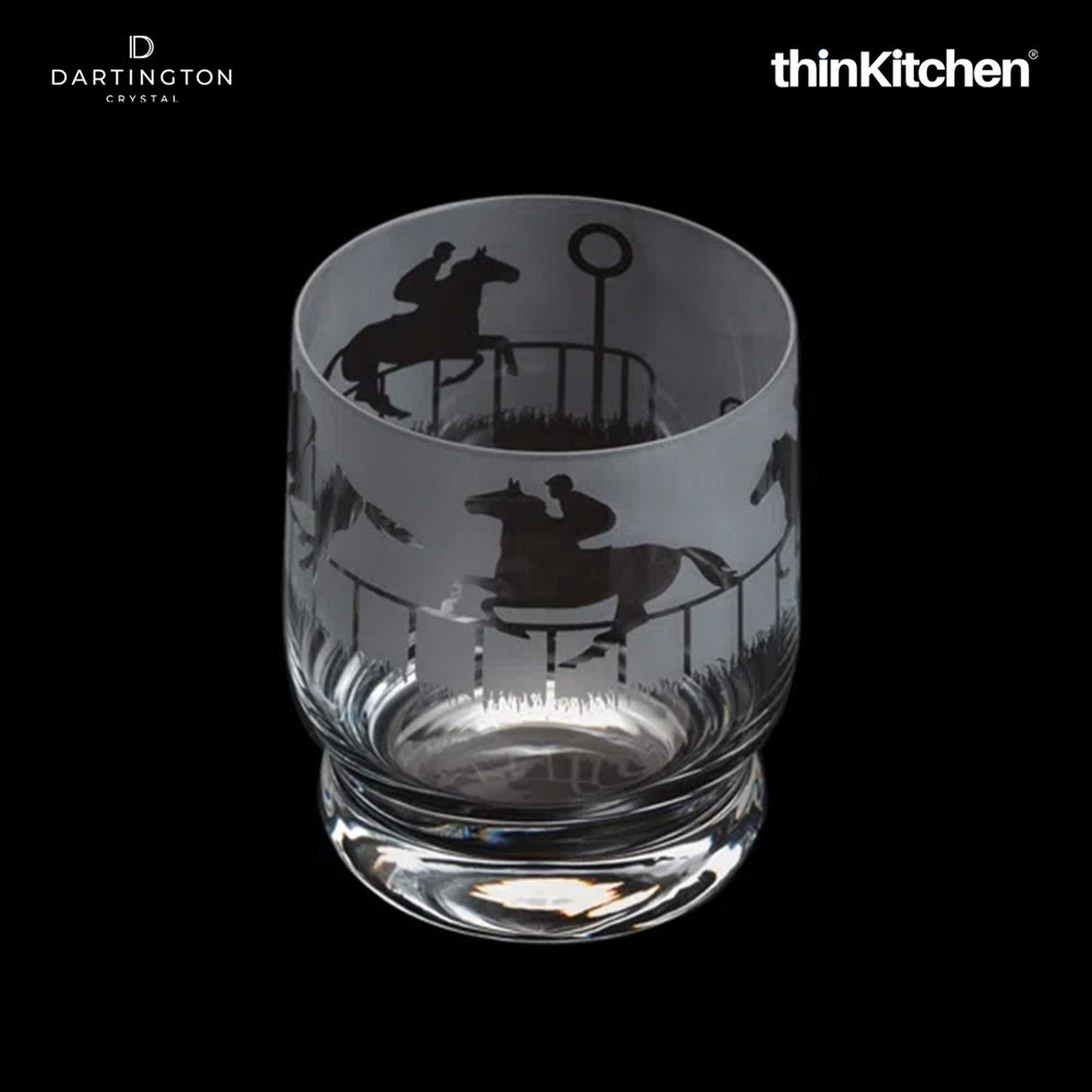 Dartington Premium Crystal Horse Racing Design Whisky Drinking Glass, Experience Glass, Tumbler for Whisky, 350ml
