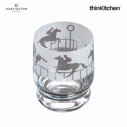 Dartington Premium Crystal Horse Racing Design Whisky Drinking Glass, Experience Glass, Tumbler for Whisky, 350ml