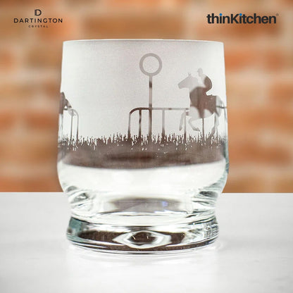 Dartington Premium Crystal Horse Racing Design Whisky Drinking Glass, Experience Glass, Tumbler for Whisky, 350ml
