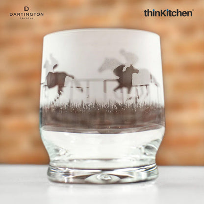 Dartington Premium Crystal Horse Racing Design Whisky Drinking Glass, Experience Glass, Tumbler for Whisky, 350ml