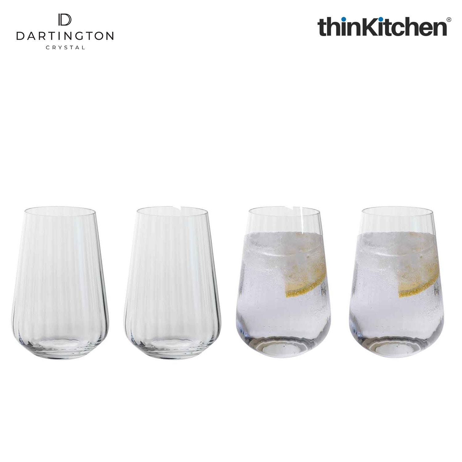 Premium Crystal Tall Tumbler Glass Set of 4, 400ml Each| Cheers Optic Tall Lead Free Glasses for Water, Drinks, Juices, Mocktails | Handcrafted in England - 1