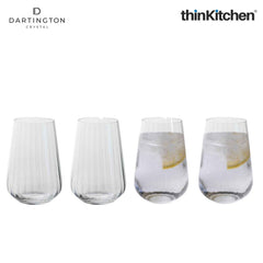 Premium Crystal Tall Tumbler Glass Set of 4, 400ml Each| Cheers Optic Tall Lead Free Glasses for Water, Drinks, Juices, Mocktails | Handcrafted in England