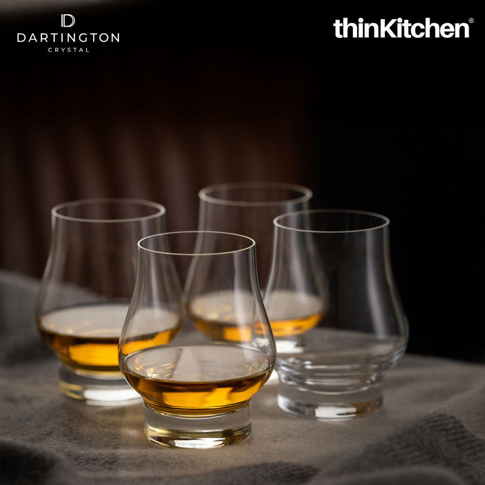 Dartington 285ml Premium Crystal Spirits Glasses Set of 4 for Whisky, Rum & Gin