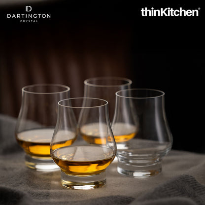 Dartington Crystal Spirits Glass - Set of 4, 285ml Each |Home Bar Tumbler for Whisky, Rum, Gin, Cocktails, Liqueurs | Handcrafted in England
