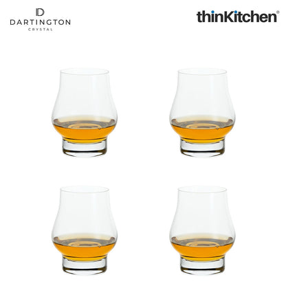Dartington Crystal Spirits Glass - Set of 4, 285ml Each |Home Bar Tumbler for Whisky, Rum, Gin, Cocktails, Liqueurs | Handcrafted in England