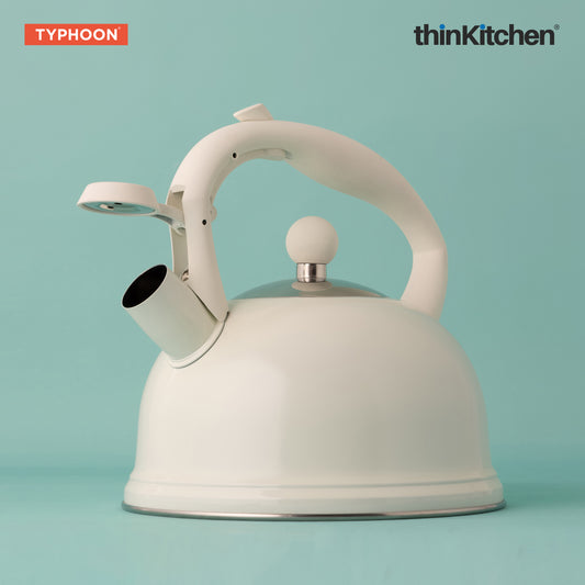 Typhoon Cream Stainless Steel Stove Top Kettle, 1.8Ltr