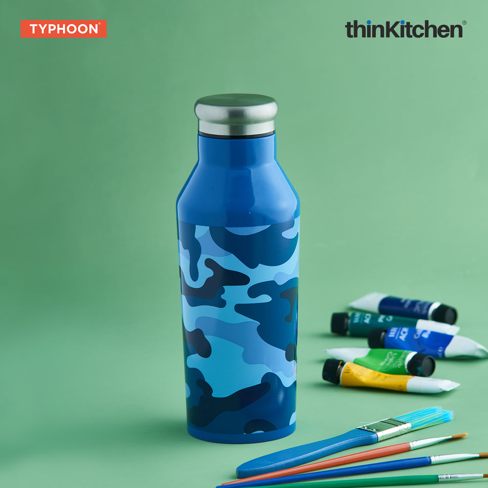 Typhoon Stainless Steel Camouflage Print Kids Water Bottle, 600 ml
