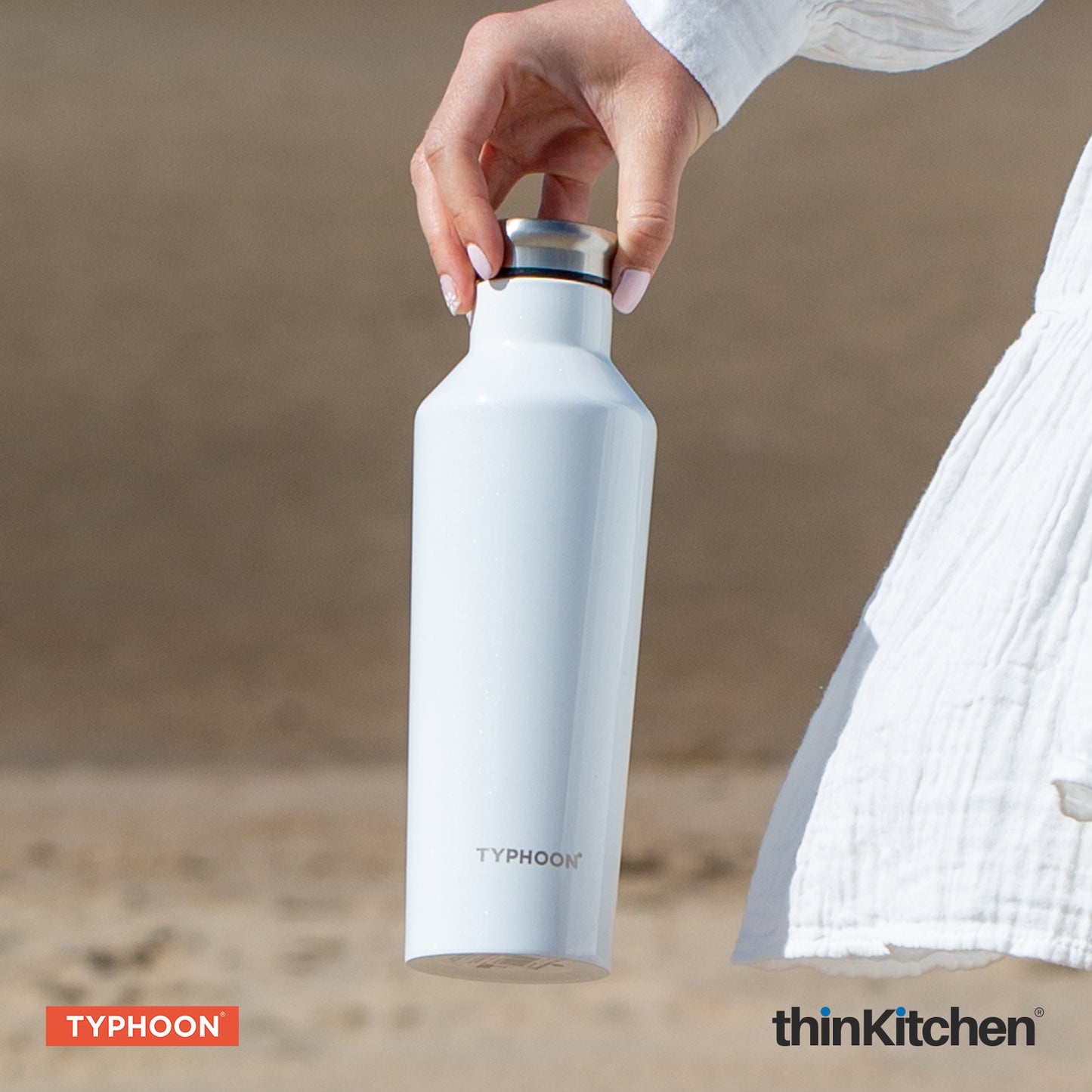 Typhoon Pure Single Wall Bottle White 800ml