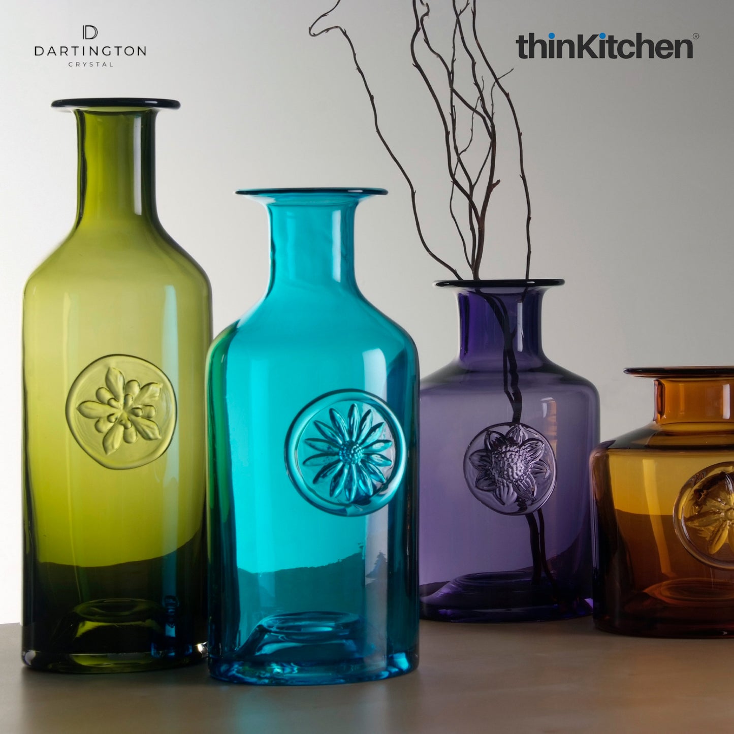 Crystal Daisy Turquoise Flower Vase