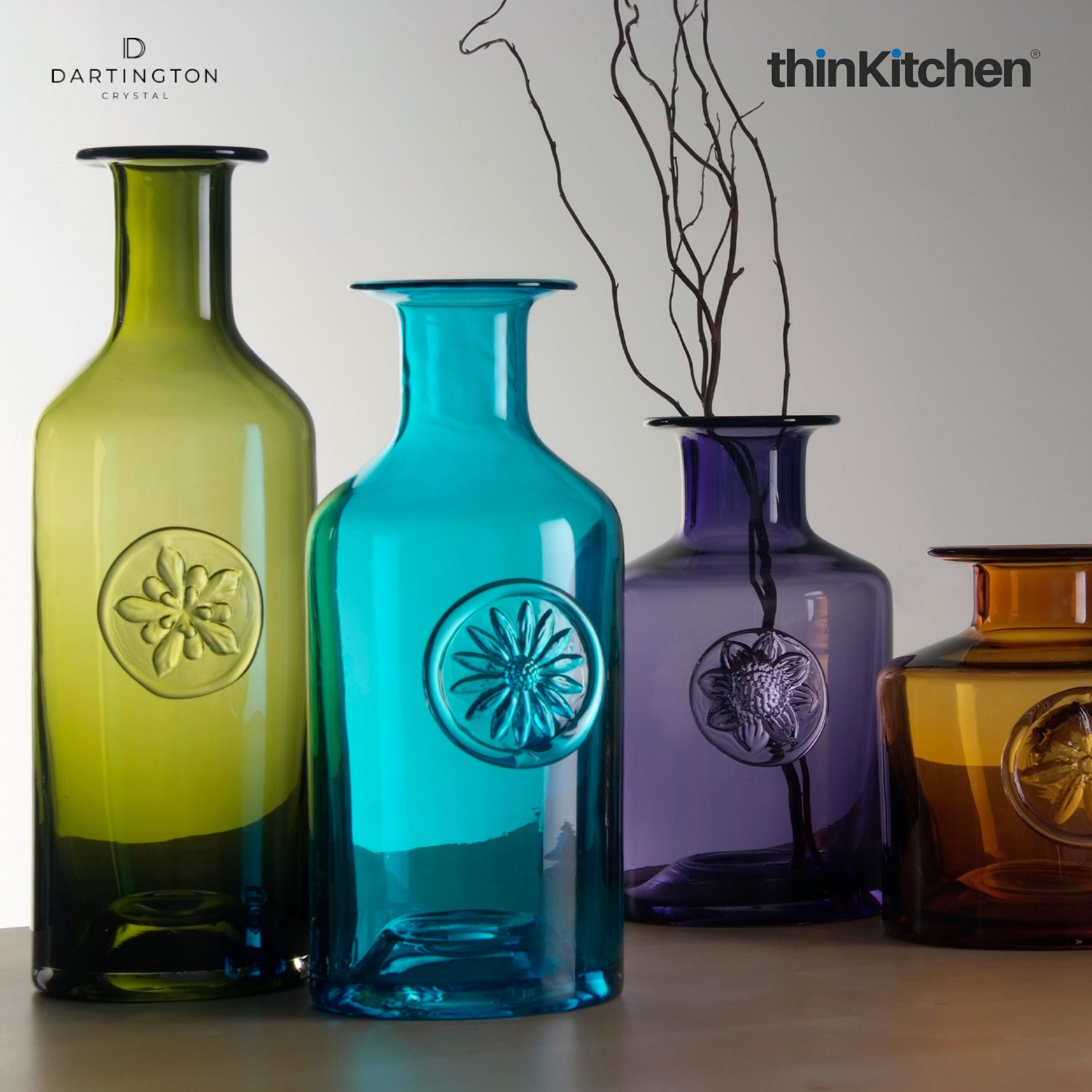 Crystal Daisy Turquoise Flower Vase - 1