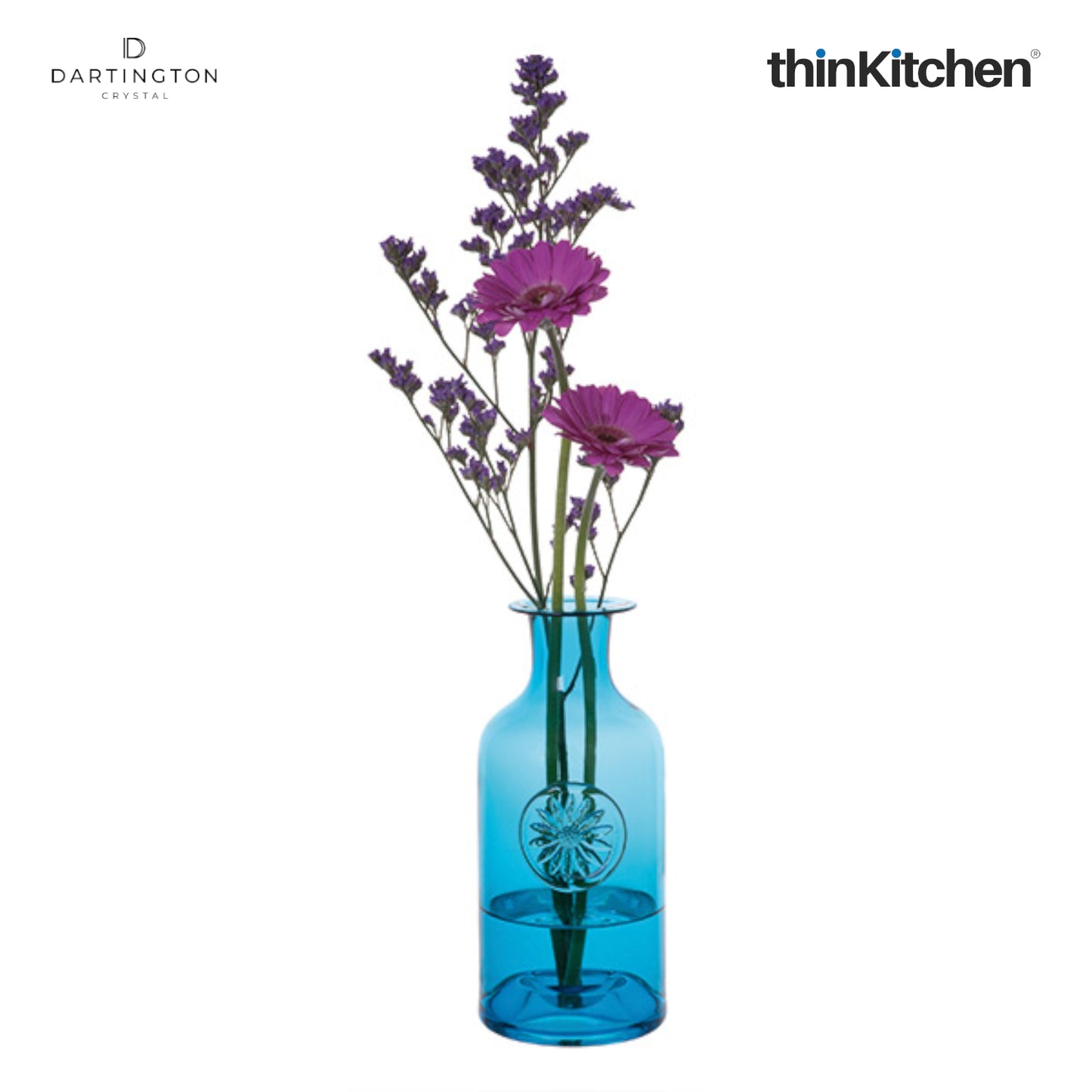 Crystal Daisy Turquoise Flower Vase