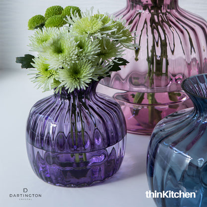 Dartington Crystal Cushion Purple Small Flower Vase