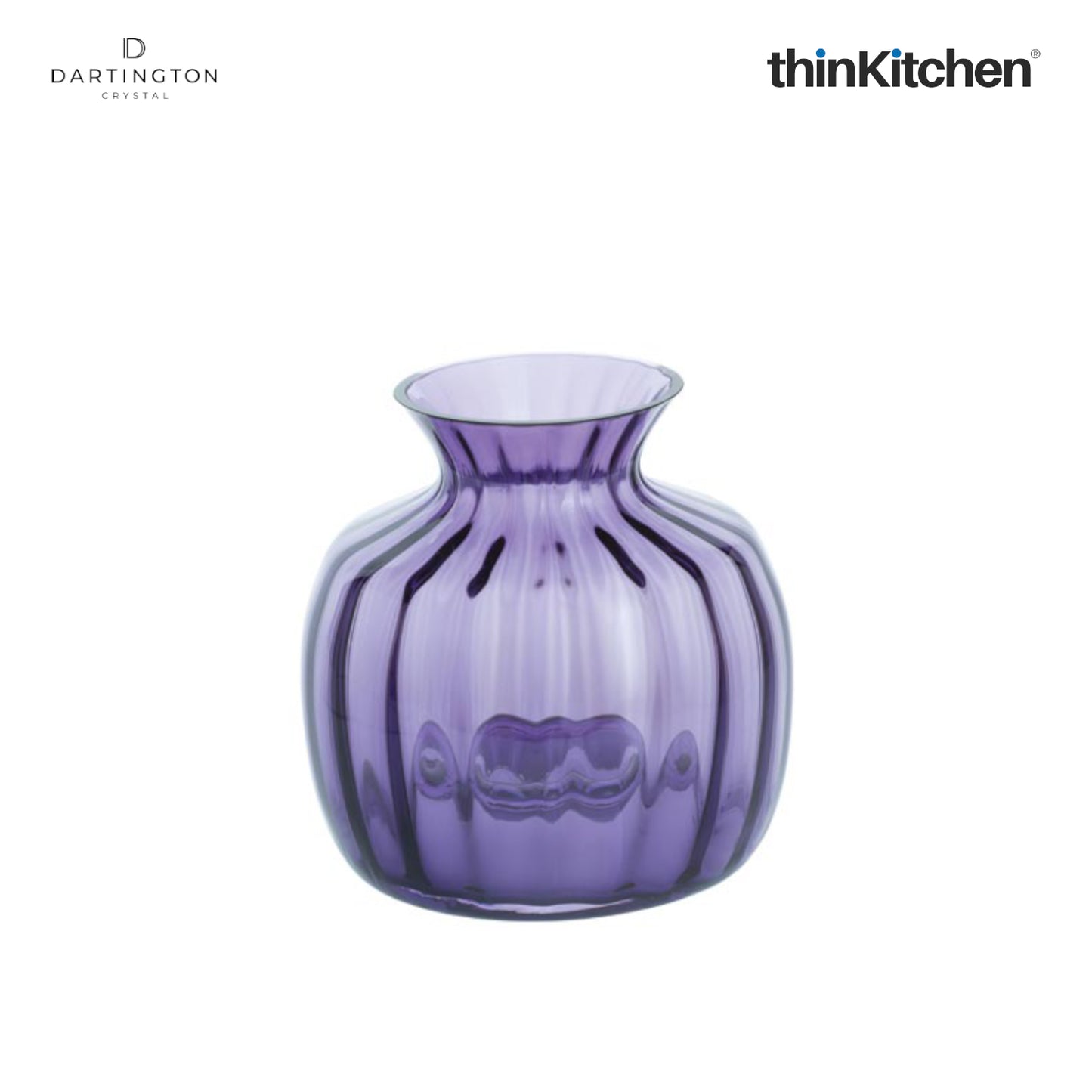 Dartington Crystal Cushion Purple Small Flower Vase