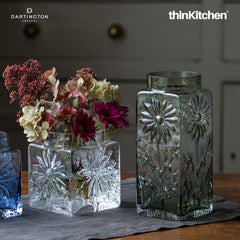 Dartington Crystal Marguerite Ink Blue Tall Flower Vase