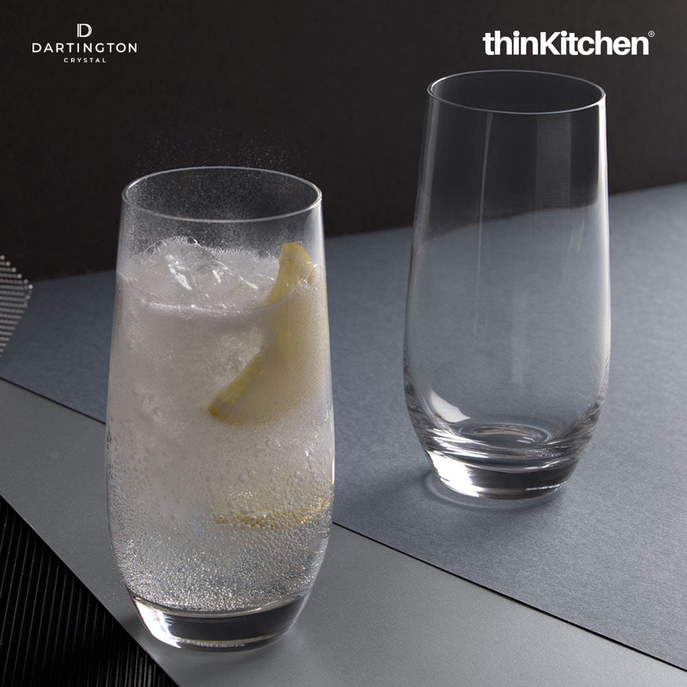 Dartington 450ml Premium Crystal Highball Glasses Set of 2 for Whisky & Cocktails