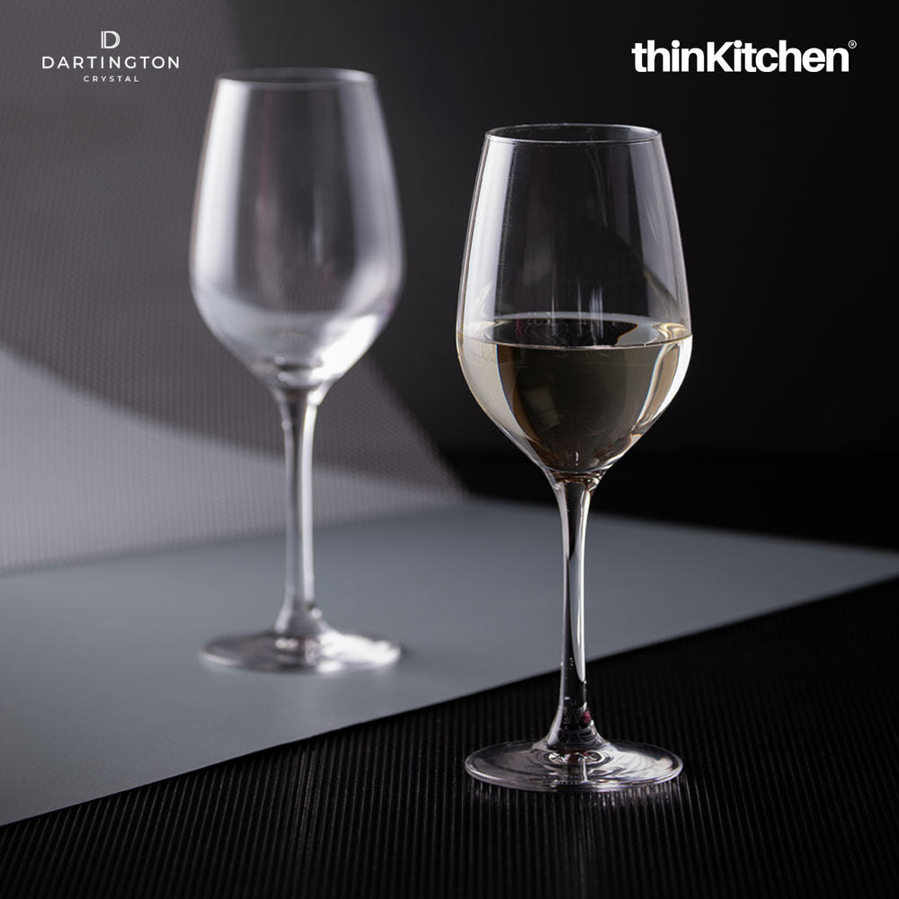 Dartington 360ml Premium Crystal White Wine Glasses Set of 2, Lead-Free Stemmed Glassware