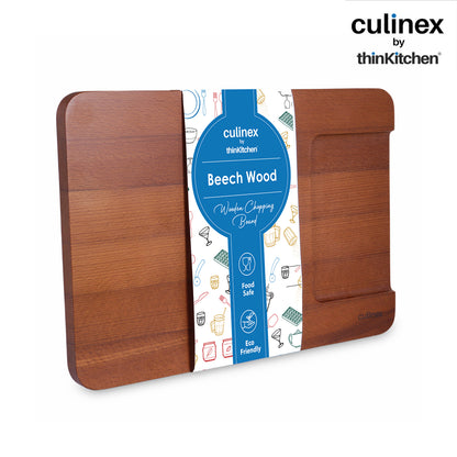 Culinex by thinKitchen Beach Wood Chopping and Serving Board | Carbonized 2-in-1 Cutting Board | Durable Natural Wood | Eco-Friendly, Durable