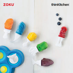 Zoku Fish Pop Mold – 6 Silicone Popsicle Molds with Fun Under-the-Sea Designs