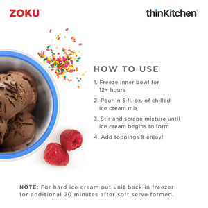 Zoku Blue Ice Cream Maker, 150ml