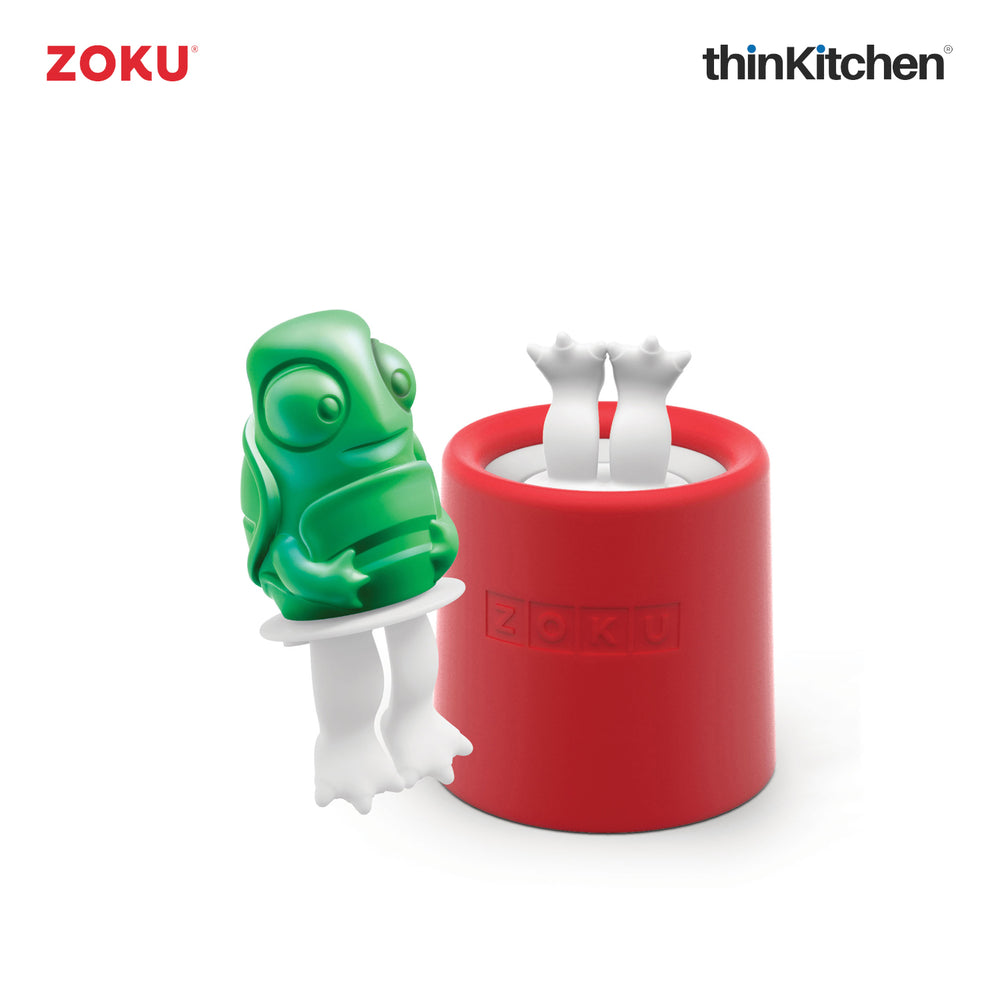 Zoku 45ml TURTLE Shape Silicone Ice Pop Mold with Stick & Drip Guard