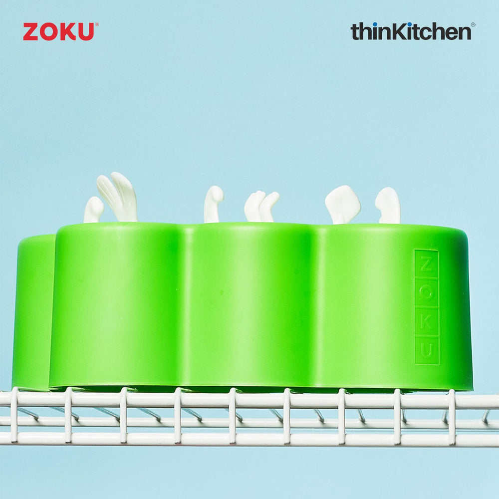 Zoku 46 Cavity DINO Shape Silicone Ice Pop Molds /  Lolly maker / Pop Maker with Stick & Drip Guard