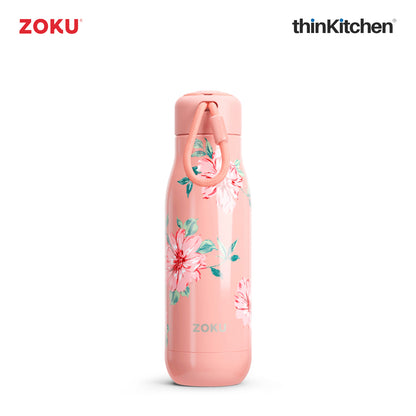 Zoku 12oz Rose Petal Pink Stainless Steel Bottle